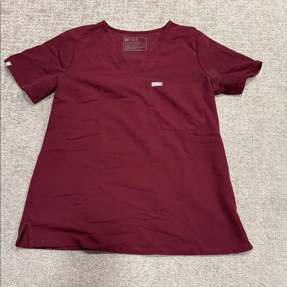 FIGS Burgundy Maroon Scrubs Set SMALL - Picture 3 of 5